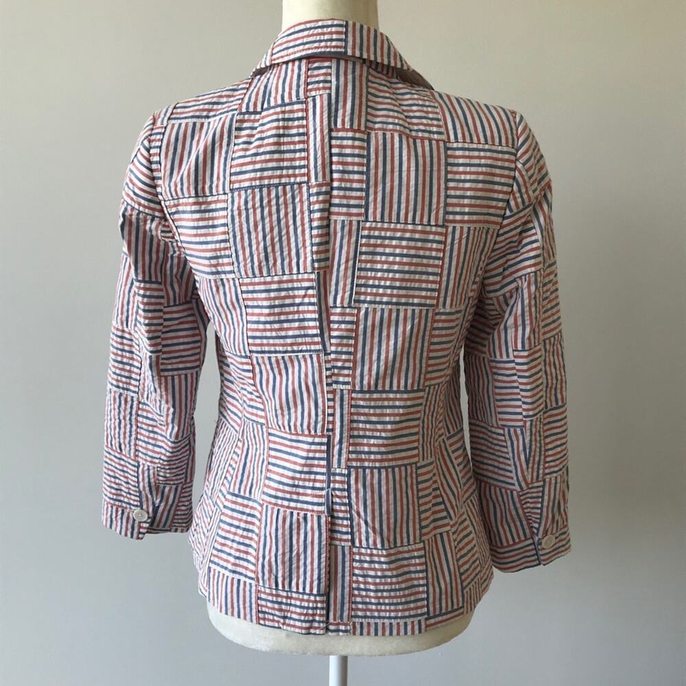 Talbots Patchwork Stripe Blazer Jacket NEW - image 7